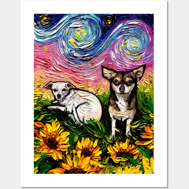 Two Chihuahuas Night Wall Art by sagittariusgallery